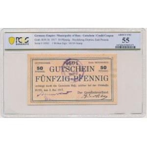 Russ, 50 Pfennig 1917 - PCGS 55