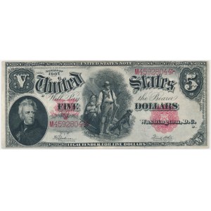 USA, Red Seal, 5 dolarów 1907 - Speelman & White -