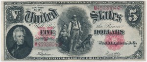 USA, Red Seal, 5 Dollars 1907 - Speelman & White -