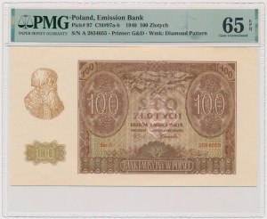 100 złotych 1940 - A - PMG 65 EPQ - pierwsza seria