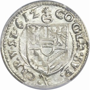 Silesia, Duchy of Münsterberg-Oels, Karl II, 3 Kreuzer Oels 1612 - PCGS MS64