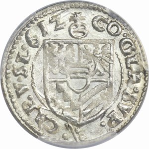 Silesia, Duchy of Münsterberg-Oels, Karl II, 3 Kreuzer Oels 1612 - PCGS MS64