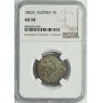 Austria, Franciszek II, 7 Krajcarów Praga 1802 C - NGC AU58