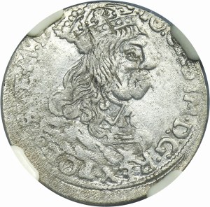 John II Casimir, 3 Groschen Krakau 1662 AT - NGC AU50