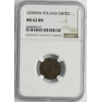 Kingdom of Poland, 1 groschen Warsaw 1839 MW - NGC MS62 BN