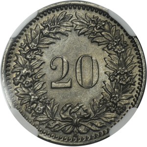 Switzerland, 20 Rappen Bern 1931 B - NGC MS65