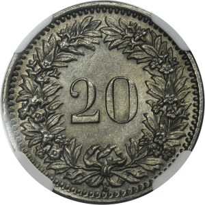 Switzerland, 20 Rappen Bern 1931 B - NGC MS65