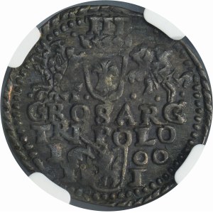 Zygmunt III Waza, Trojak Olkusz 1600 - NGC AU50 - leżąca cyfra 6