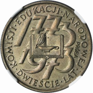 PRÓBA MIEDZIONIKIEL 10 złotych 1973 200 lat KEN - mały kaganek - NGC UNC DETAILS