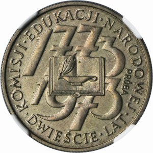 PRÓBA MIEDZIONIKIEL 10 złotych 1973 200 lat KEN - mały kaganek - NGC UNC DETAILS