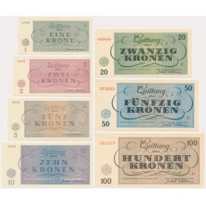 Czechoslovakia (Theresienstadt Ghetto), full set 1-100 Kronen 1943 (7 pcs.)