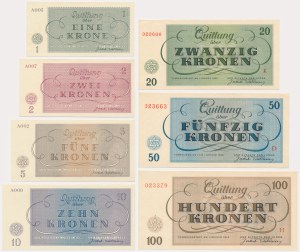 Czechoslovakia (Theresienstadt Ghetto), full set 1-100 Kronen 1943 (7 pcs.)