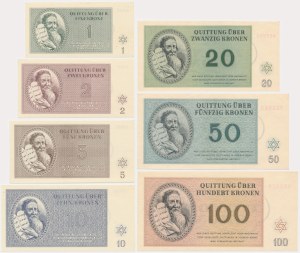 Czechoslovakia (Theresienstadt Ghetto), full set 1-100 Kronen 1943 (7 pcs.)