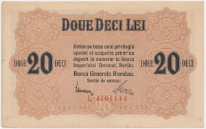 Roumanie, occupation allemande, 20 lei (1917)