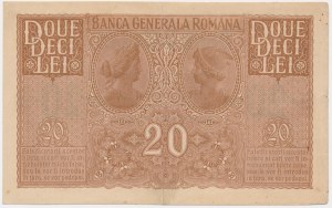 Roumanie, occupation allemande, 20 lei (1917)
