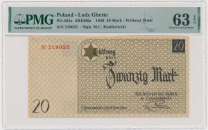 20 Mark 1940 - no. 1 without watermark - PMG 63 EPQ