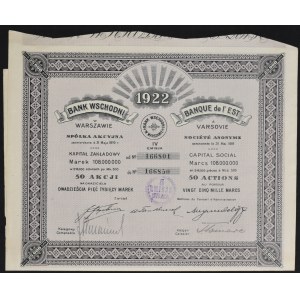 Bank Wschodni S.A., 50 x 500 mkp 1922, Emisja IV
