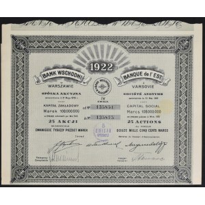 Bank Wschodni S.A., 25 x 500 mkp 1922, Emisja IV