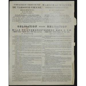 Towarzystwo Drogi Żelaznej Warszawsko-Wiedeńskiej, 4% obligacja 1.000 marek 1901, seria XI