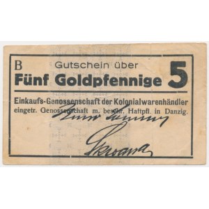 Gdańsk, 5 goldfenigów (1923) - B -