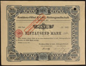Wroclaw, Residenz Hotel & Cafe AG, 1,000 marks 1905