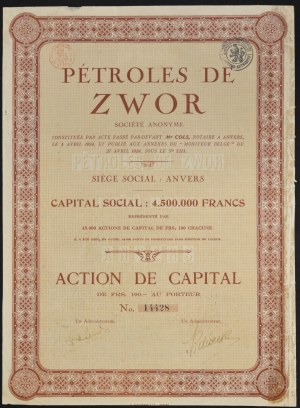 Petroles de Zwor, 100 francs