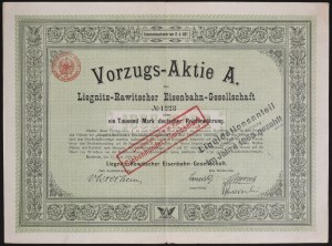Liegnitz-Rawitscher Eisenbahn Gesellschaft, akcja uprzywilejowana 1.000 marek 1898