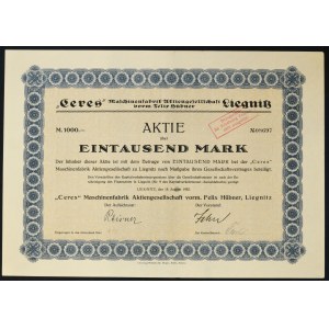 Legnica, Ceres Maschinenfabrik AG, 1.000 marek 1922
