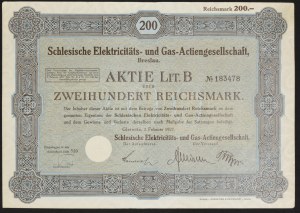 Gliwice, Schlesische Elektricitäts und Gas AG, 200 marek 1927