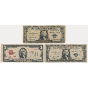 USA, zestaw 1-2 dolary 1928-35 (3 szt.)