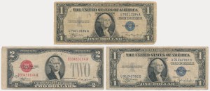 USA, série 1-2 Dollars 1928-35 (3 pièces).