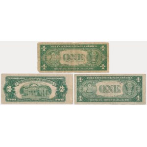 USA, zestaw 1-2 dolary 1928-35 (3 szt.)