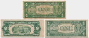 USA, série 1-2 Dollars 1928-35 (3 pièces).
