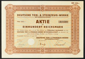 Deutsche Ton- & Steinzeug-Werke AG, 100 marks 1938