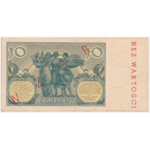 10 złotych 1929 - WZÓR - Ser.DC. - z późniejszym nadrukiem