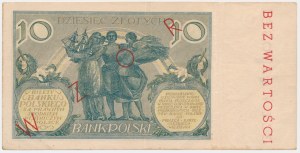 10 złotych 1929 - WZÓR - Ser.DC. - z późniejszym nadrukiem