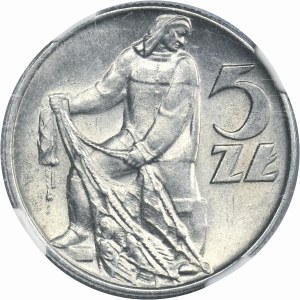5 złotych 1974 Rybak - NGC MS64