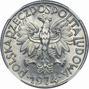 5 złotych 1974 Rybak - NGC MS64