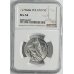 5 złotych 1974 Rybak - NGC MS64