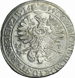 Silesia, Duchy of Oels, Silvius Friedrich, 15 Kreuzer Oels 1694 IIT