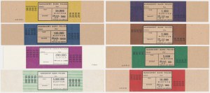 Set, banderole from PRL parcels, 10-50,000 zloty (8 pieces).