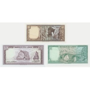 Liban, zestaw 1-10 livrów (1964-86) (3 szt.)