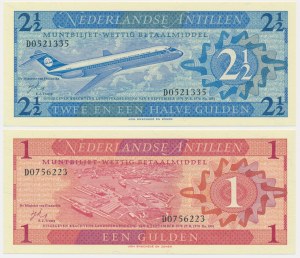 Netherlands Antilles, set 1- 2 1/2 Gulden 1970 (2 pcs.)