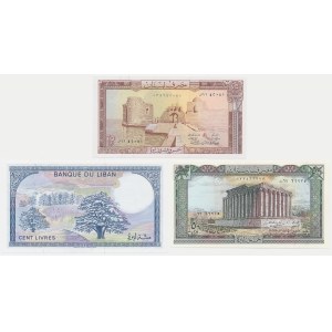 Lebanon, set 25-100 Livres (1964-88) (3 pcs.)