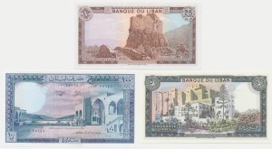 Liban, série de 25-100 livres (1964-88) (3 pièces).