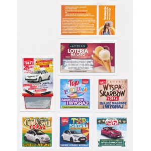 Losy loterii Topaz, Grycan i Circle-K, lata 2018-2024 - zestaw 8 szt.