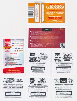 Billets de loterie Topaz, Grycan et Circle-K, 2018-2024 - lot de 8.