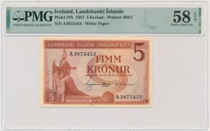Iceland, 5 Kronur 1957 - PMG 58 EPQ