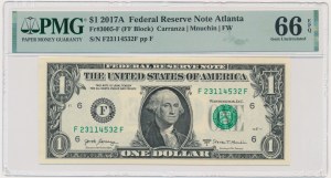 USA, Green Seal, $1 2017 - Carranza & Mnuchin - PMG 66 EPQ