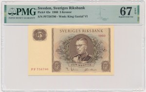 Sweden, 5 Kronor 1960 - PMG 67 EPQ